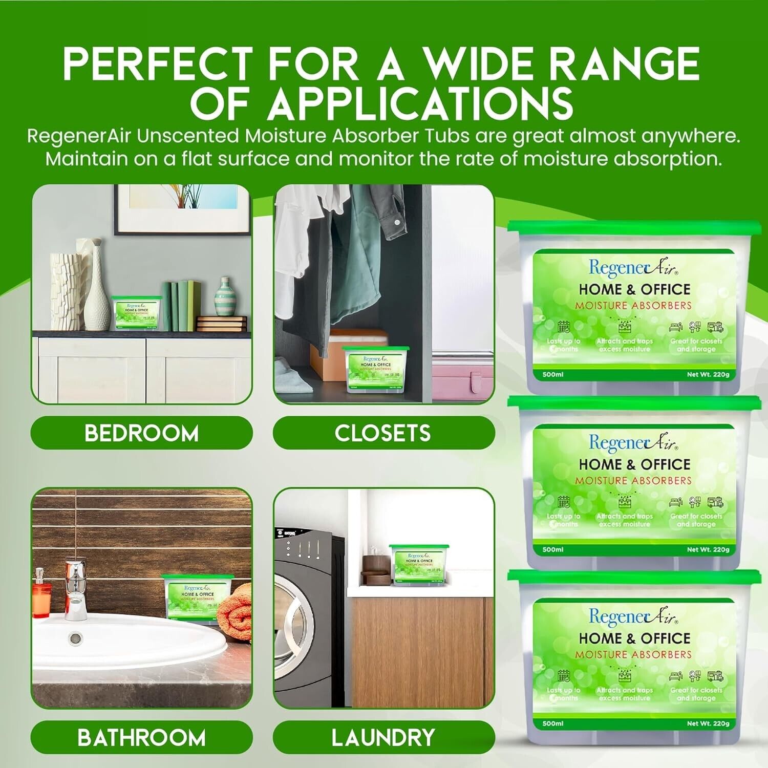 RegenerAir Moisture Absorber Dehumidifier Purifier Unscented 8 Pack