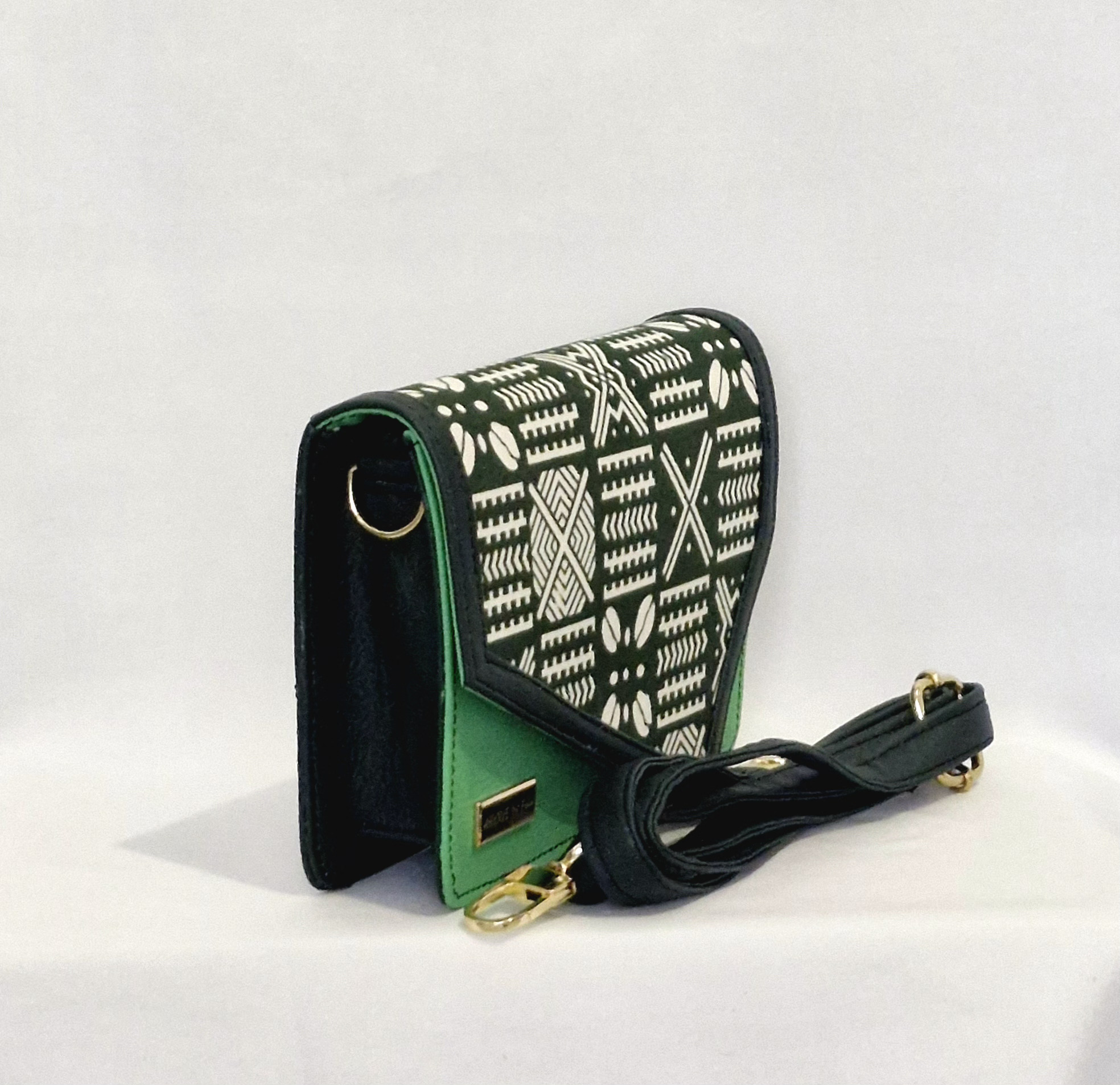 Sac "AMARA" Vert motif ethnique