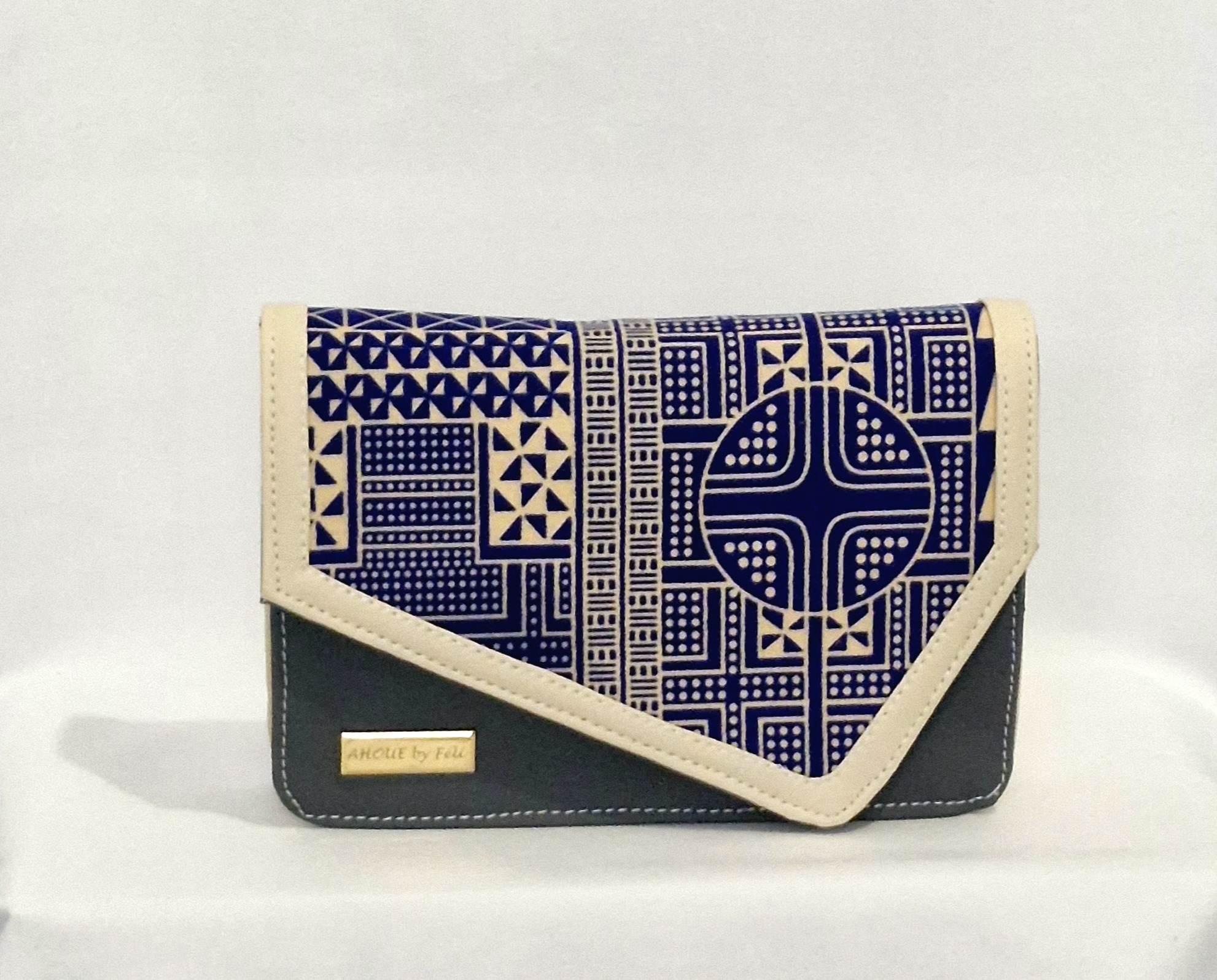 Sac "AMARA" Gris motif ethnique