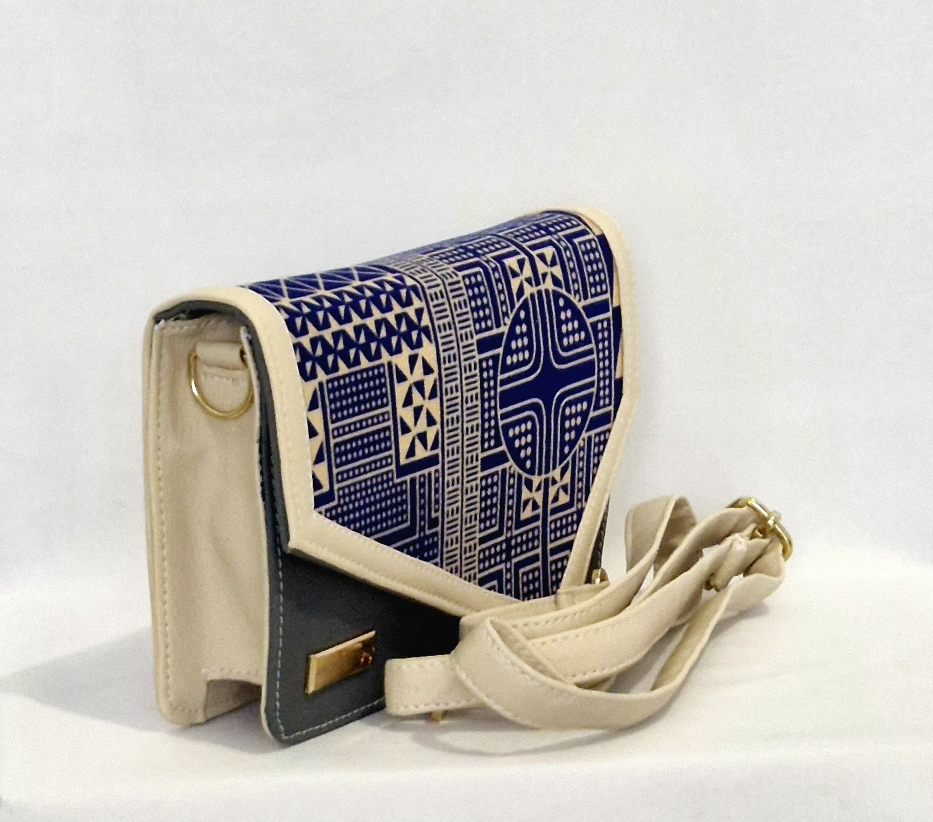 Sac "AMARA" Gris motif ethnique