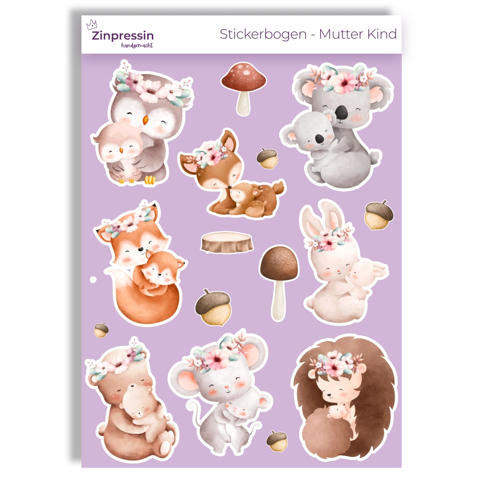 Stickerbogen - Mutter und Kind