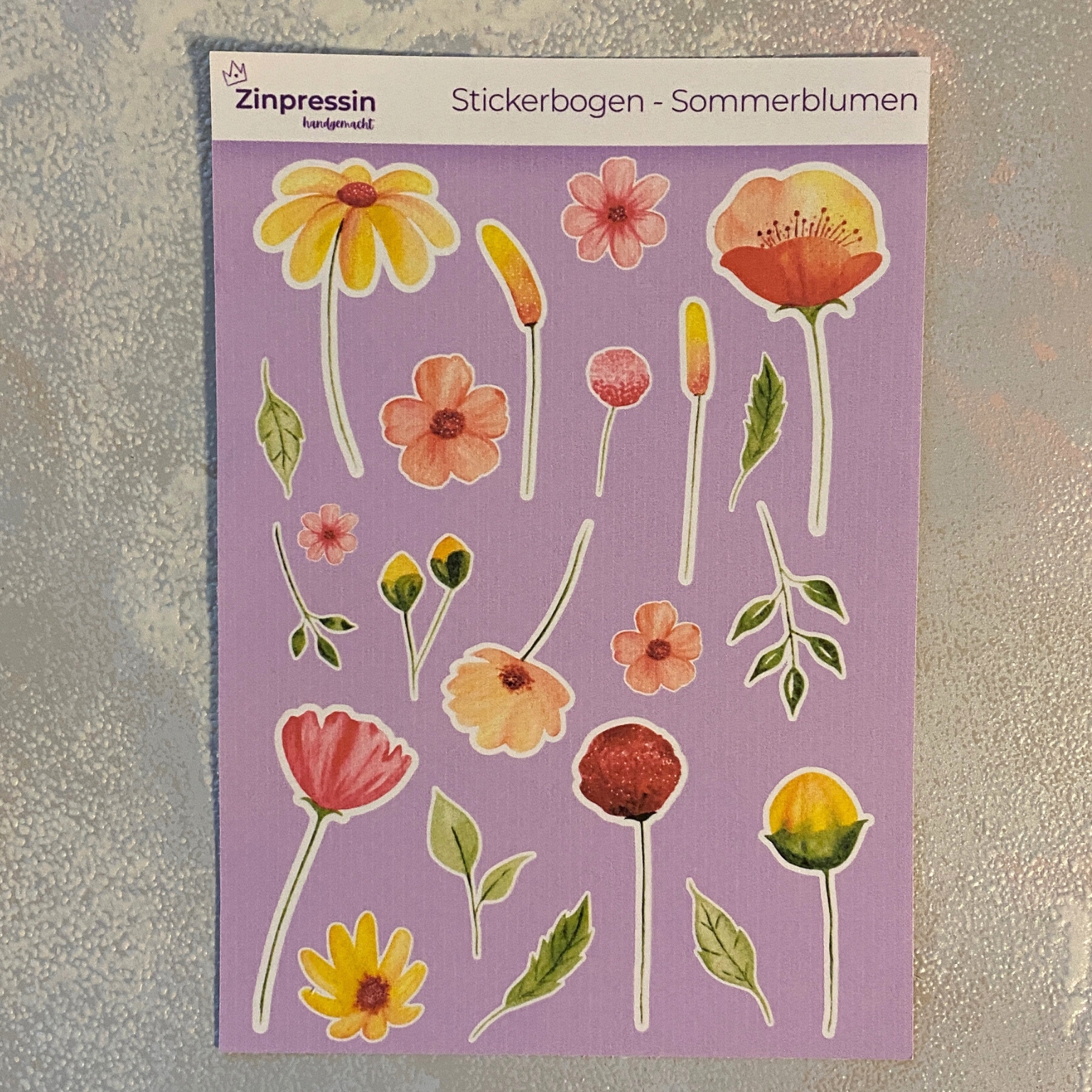 Stickerbogen Sommerblumen