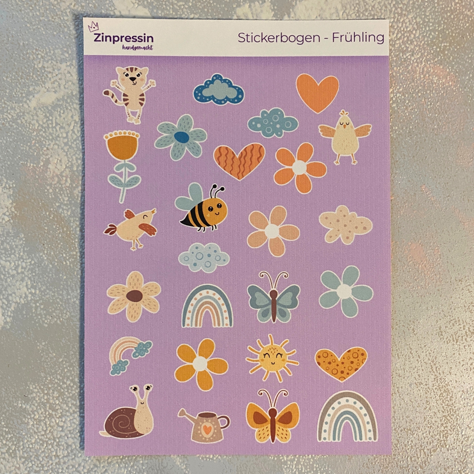 Stickerbogen Frühling