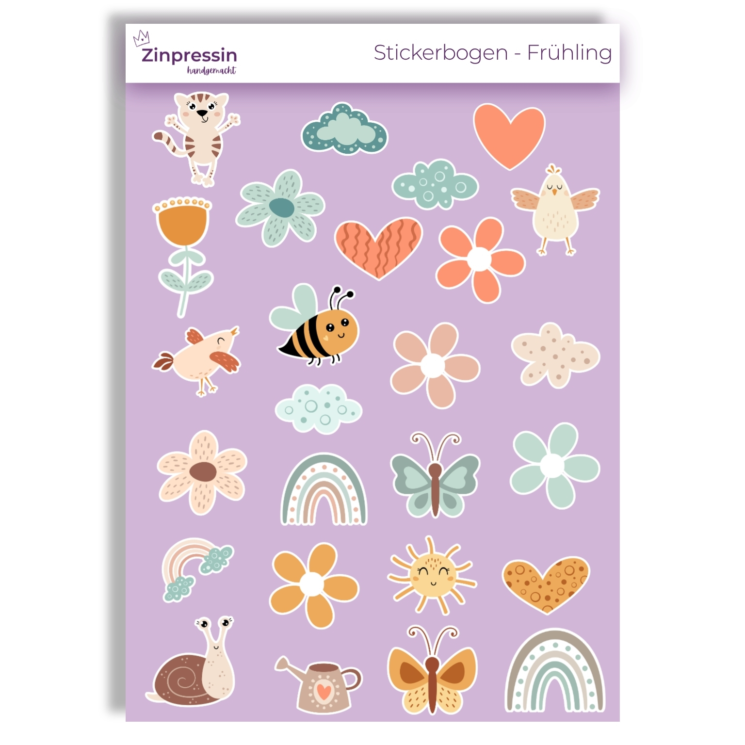 Stickerbogen - Frühling