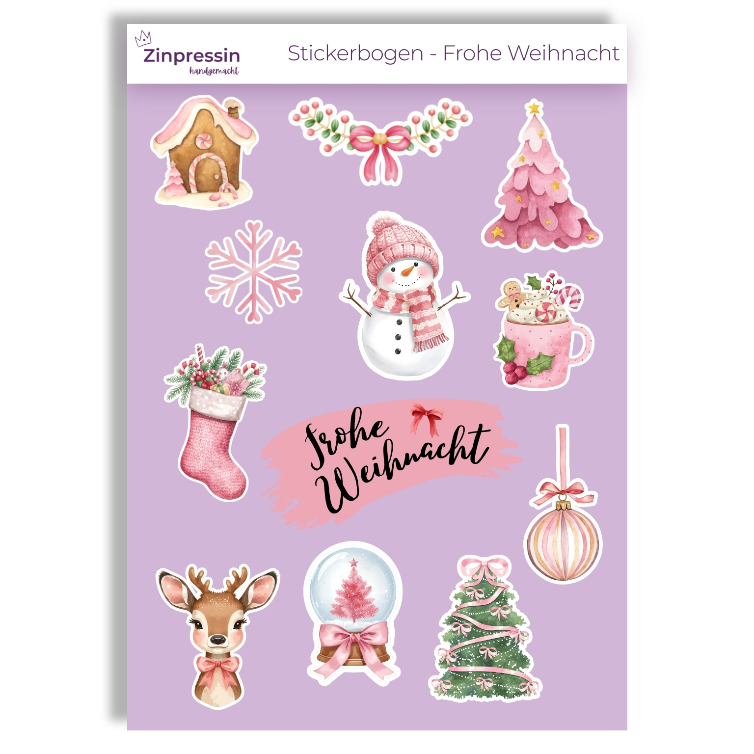 Stickerbogen - Frohe Weihnacht