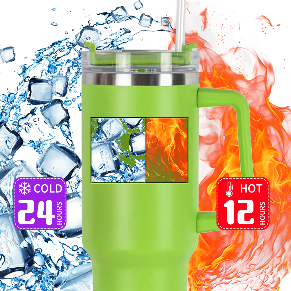 Custom insulated sublimation straw tumblers stainless steel vacuum travel cup mug laser engraved LOGO 40oz tumbler with handle