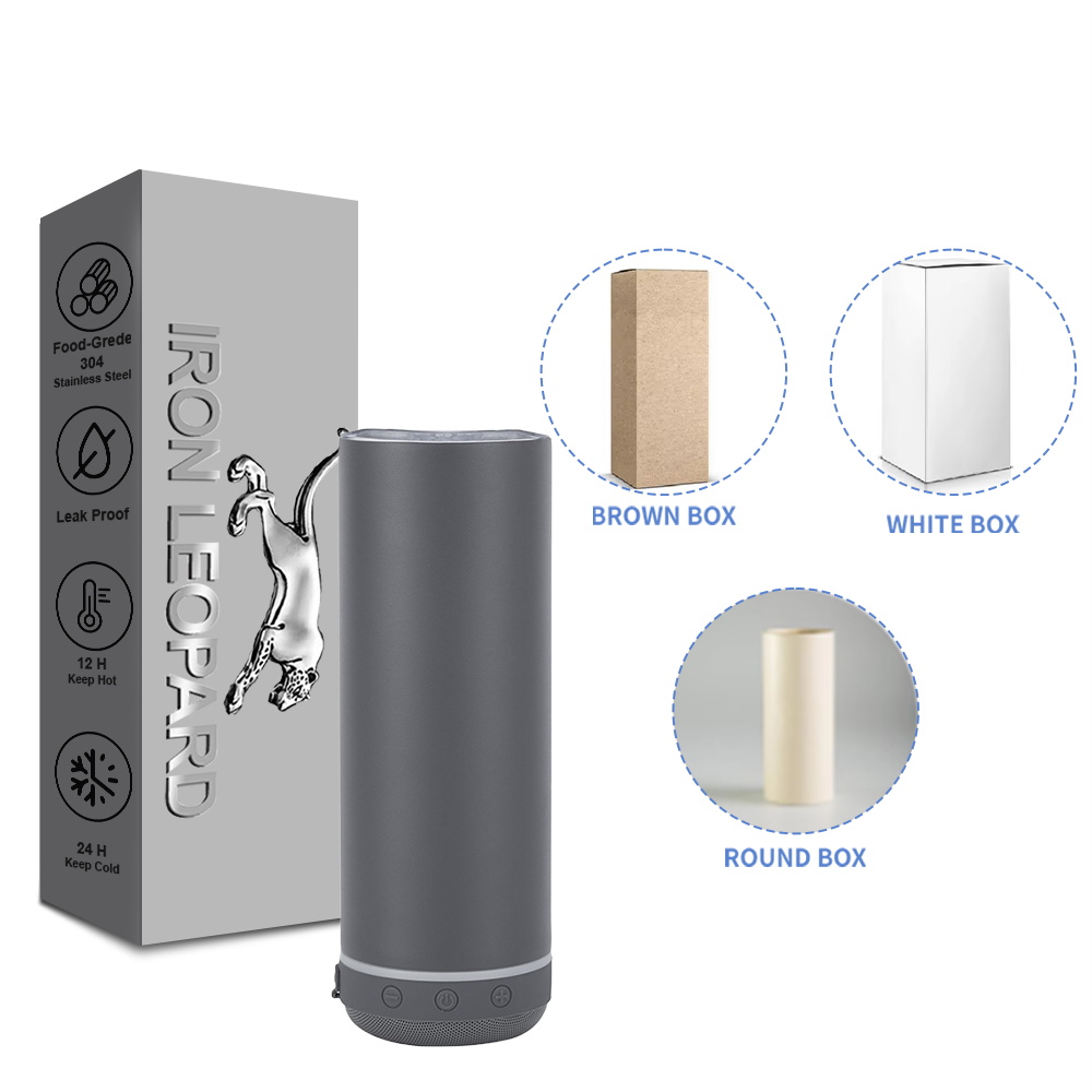 20 Oz Music Speaker Tumbler, Sublimation Tumbler Blanks with Bluetooth Music, Double Wall Vacuum Insulated Speaker Tumbler Mug with Detachable LED Light, Speaker Cup Tumbler