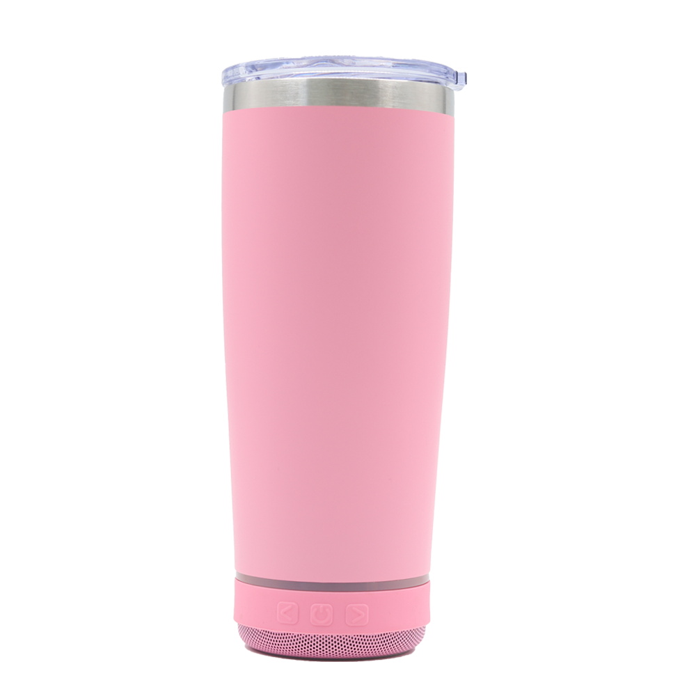 18oz Music Speaker Tumbler,Double Walled Music Tumbler Cup with Straw and Lid Sublimation Tumbler Cup for Mother's Day,Father's Day Favor(white for sublimation)
