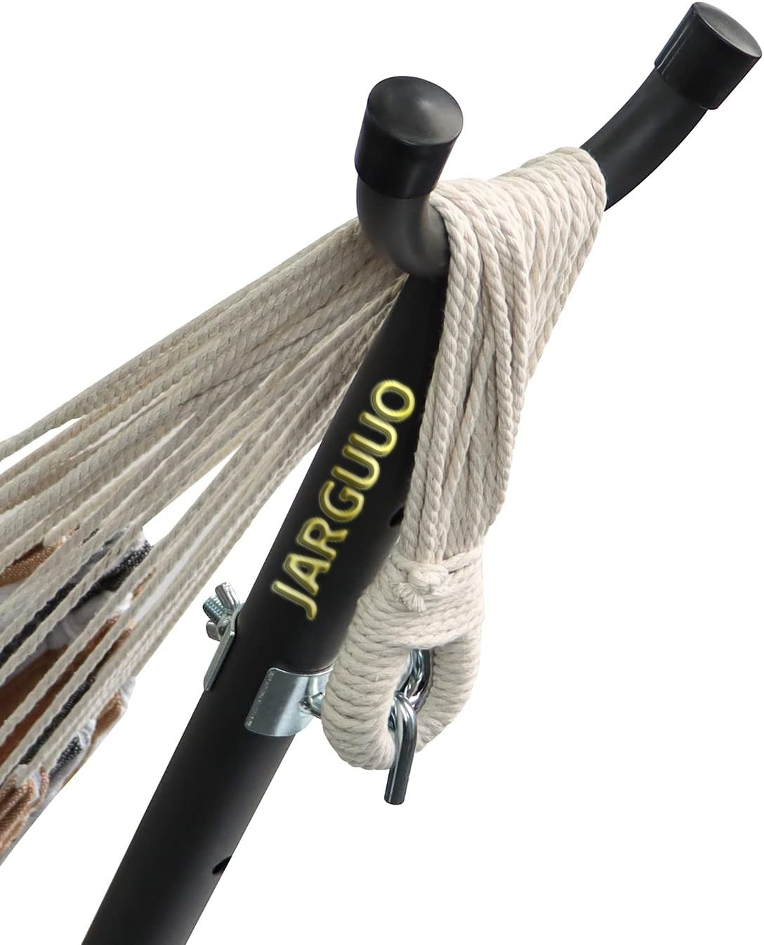 JARGUUO Hammock stands Space Saving Steel Stand Included 2 Person Heavy Duty Outside Garden Yard Outdoor 450lb Capacity 2 People Standing Hammocks and Portable Carrying Bag 