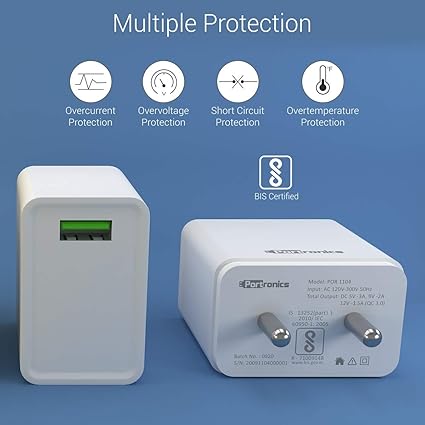 PTronics Compact Charger 18W ADAPTO ONE