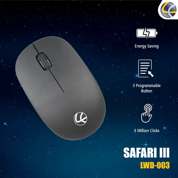 LAPCARE Safari III Wireless Mouse Black (LWM-003) 3.8