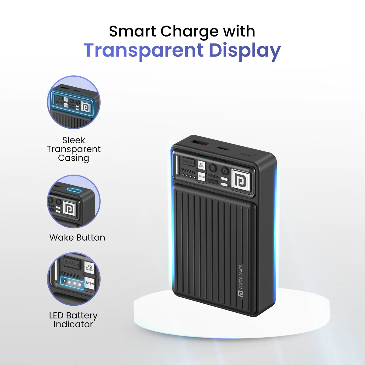 Portronics Luxcell Mini 20K 22.5w Fast Charging