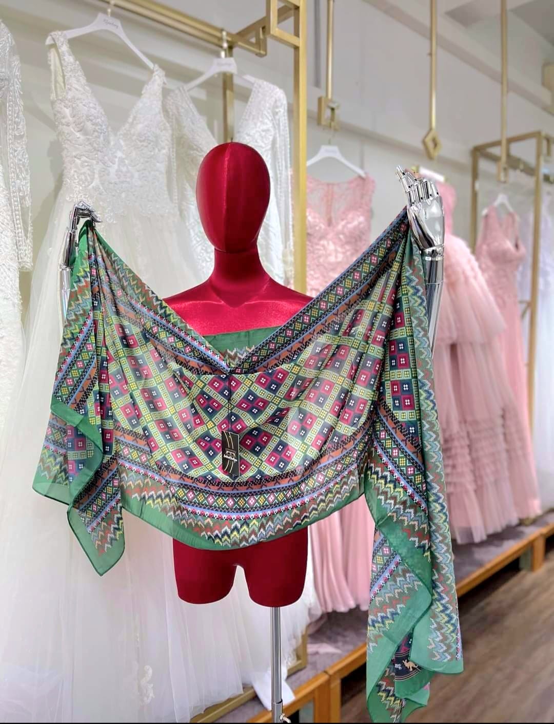 Colorful Patterned Silk Scarf