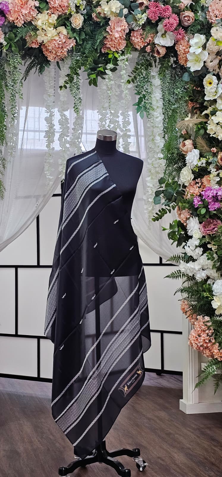 Elegant Black Sheer Scarf