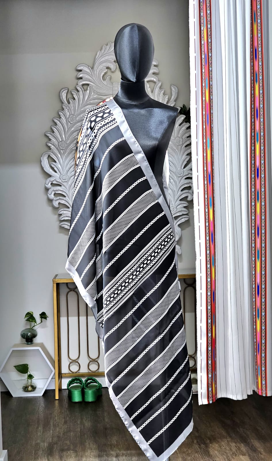 Elegant Black and Silver scarf