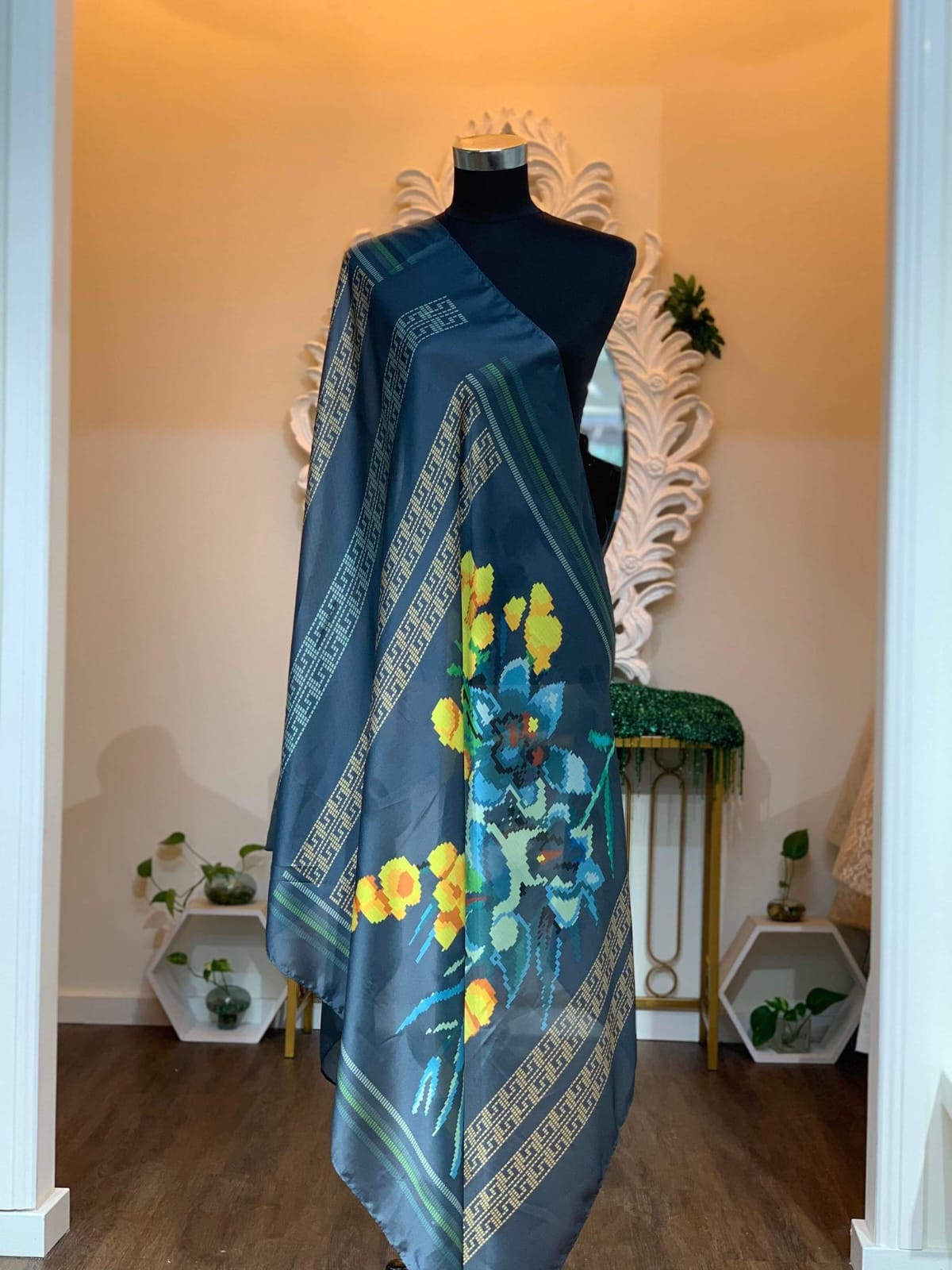 Elegant Floral Silk scarf