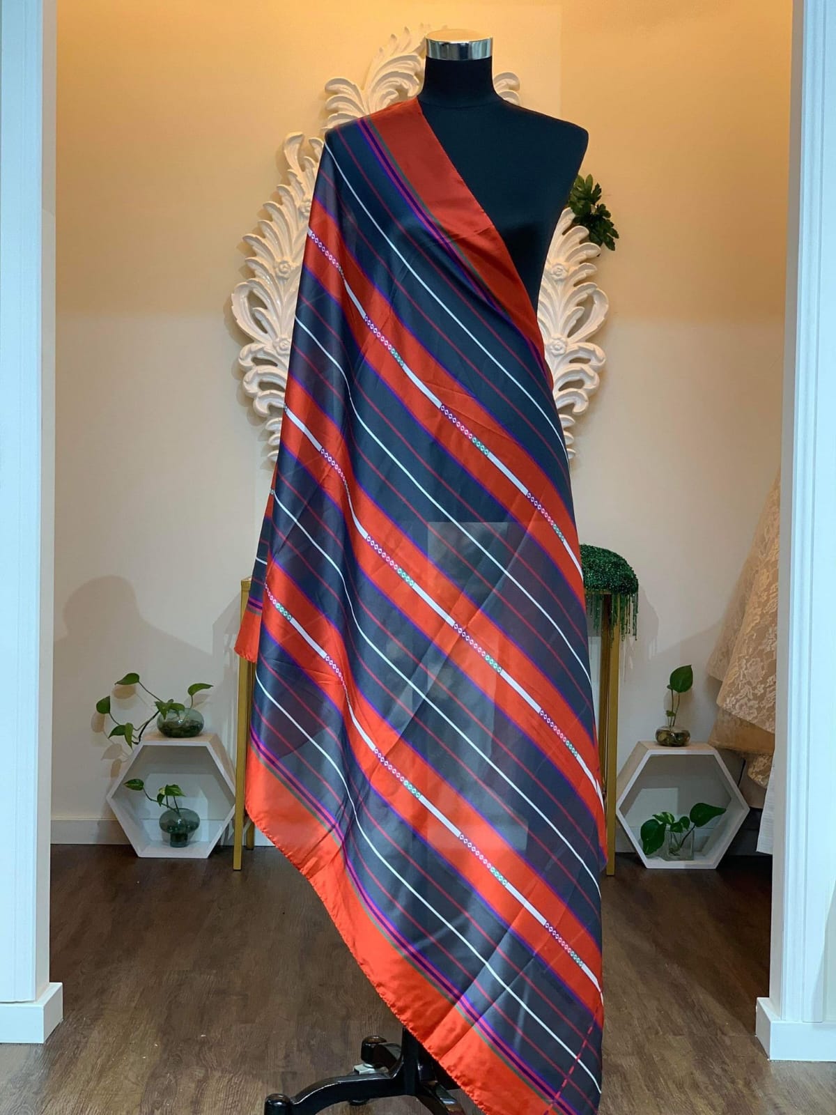 Elegant Striped Silk scarf