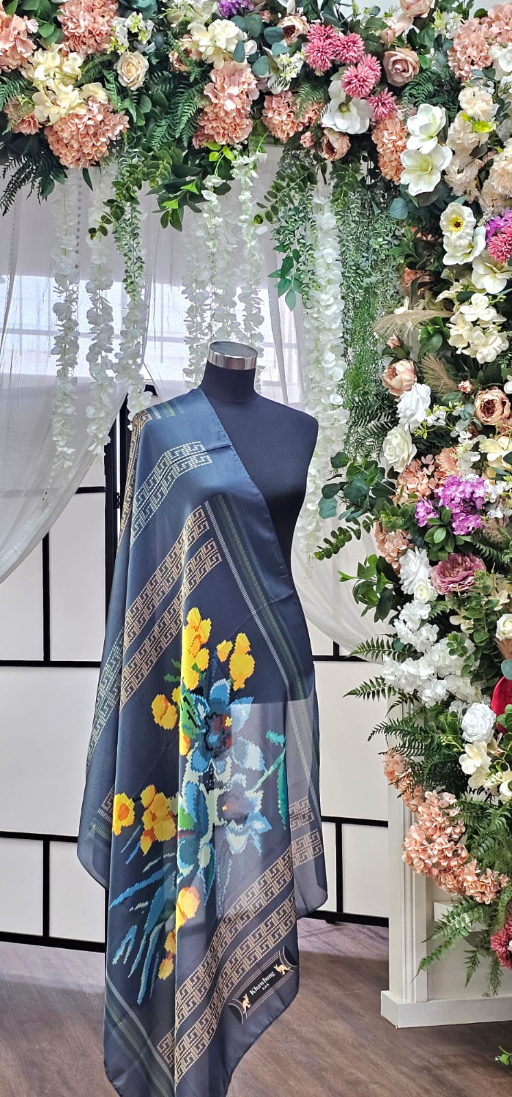 Floral Printed Silk Scarf