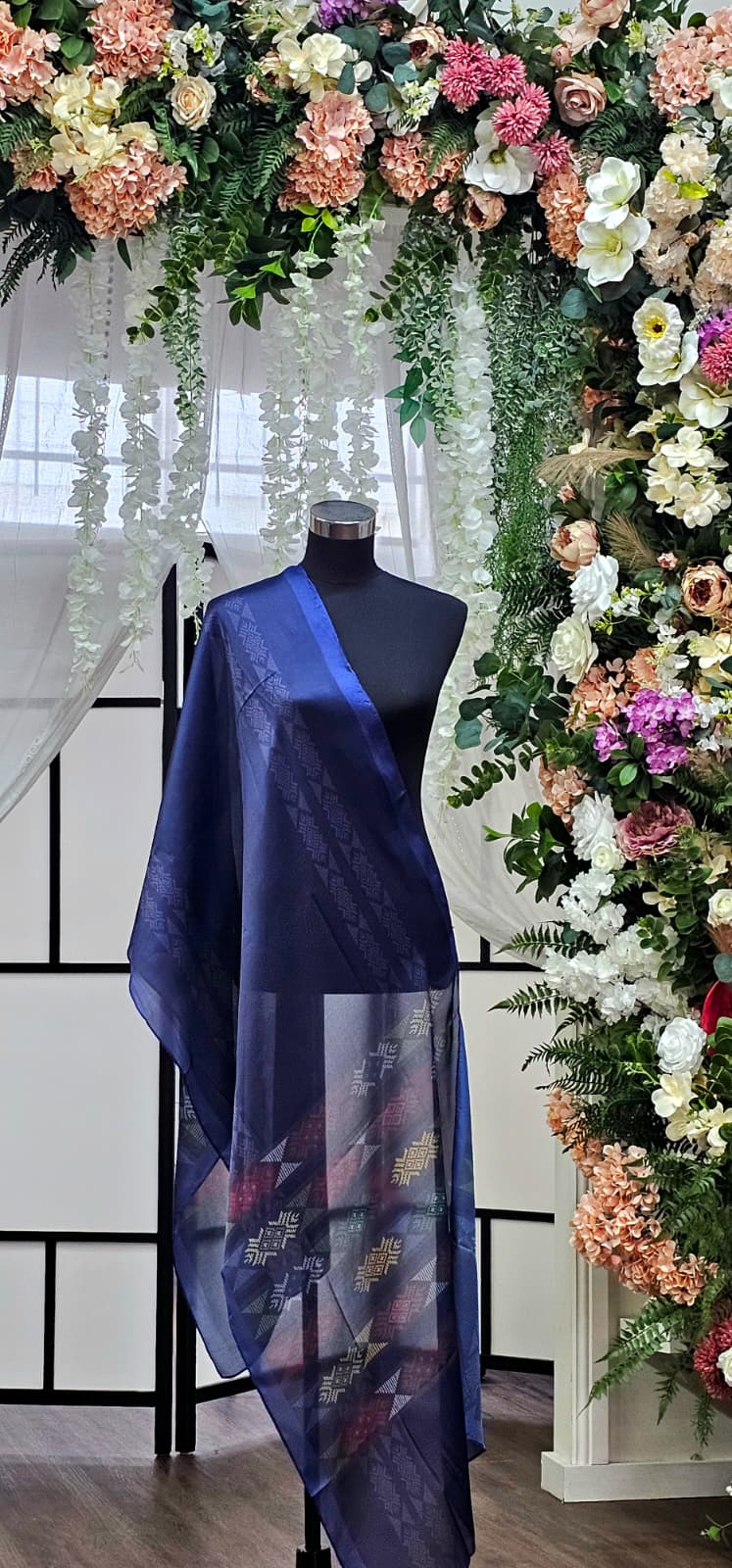 Elegant Semi-Transparent Blue scarf