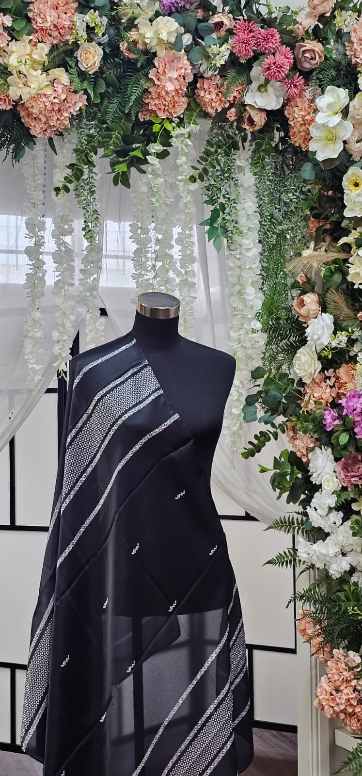 Elegant Black Sheer Scarf