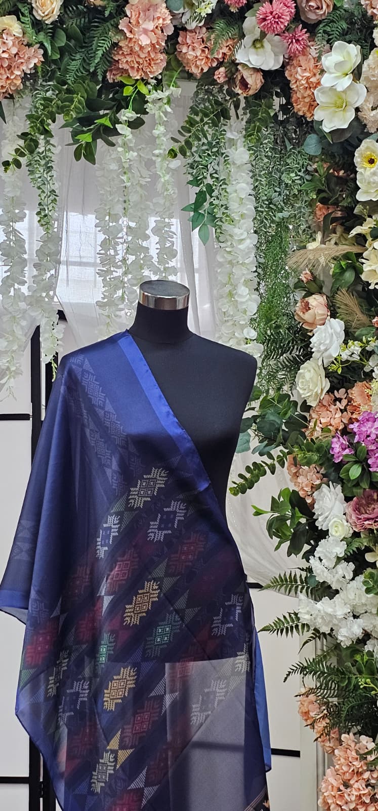 Elegant Semi-Transparent Blue scarf