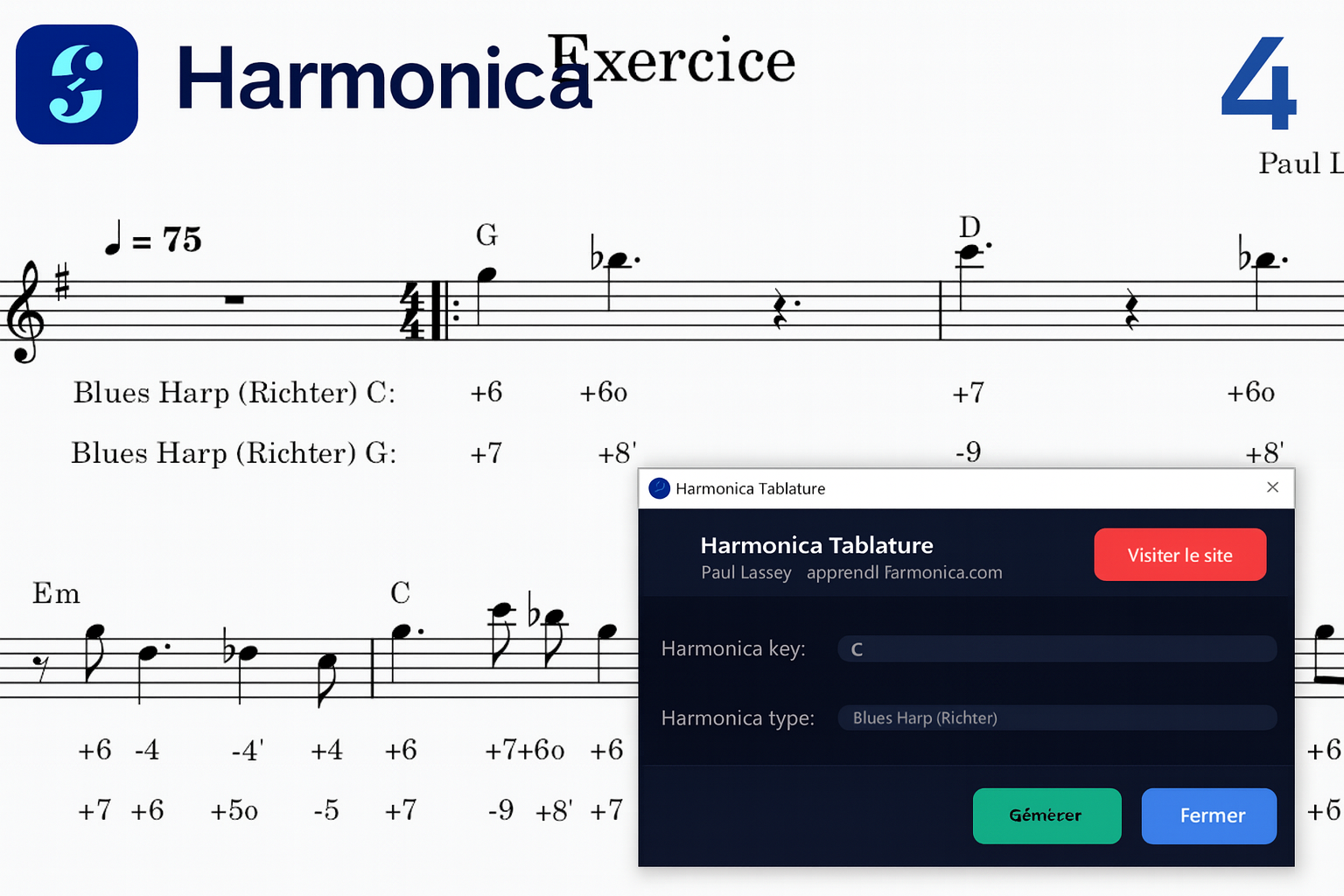 Harmonica Tablature – Plugin MuseScore 4 - Gratuit