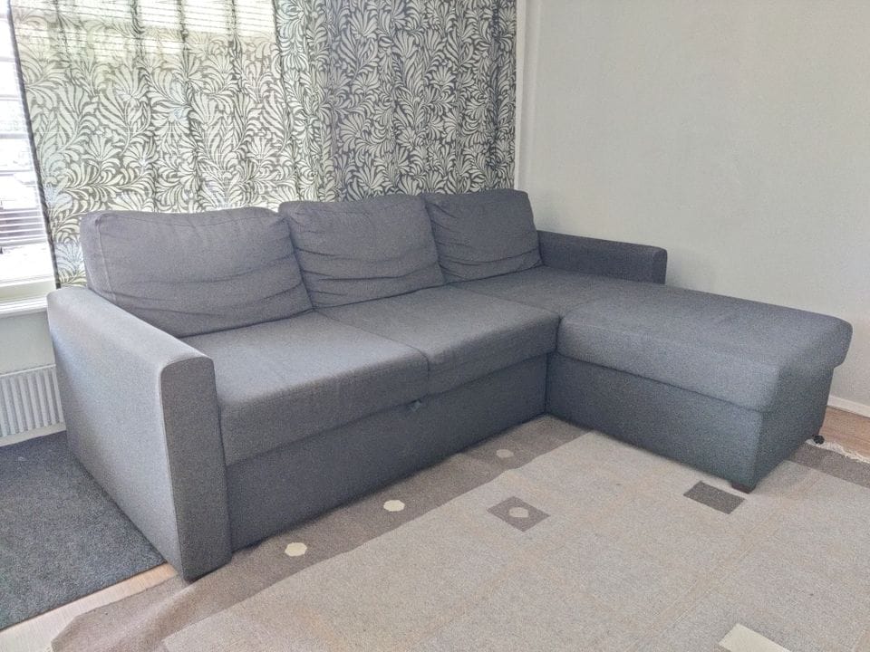 Modern Gray Sectional Sofa cum bed with storage box