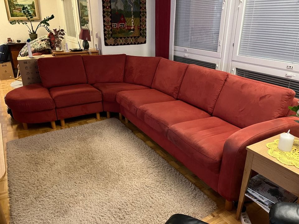 Red Sectional Sofa 6 seater