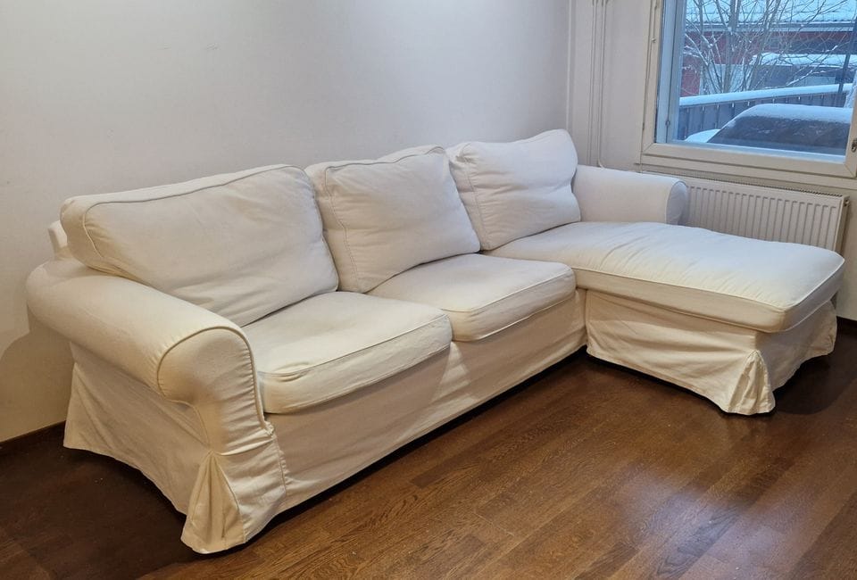 White L-Shaped Sofa Ektrop