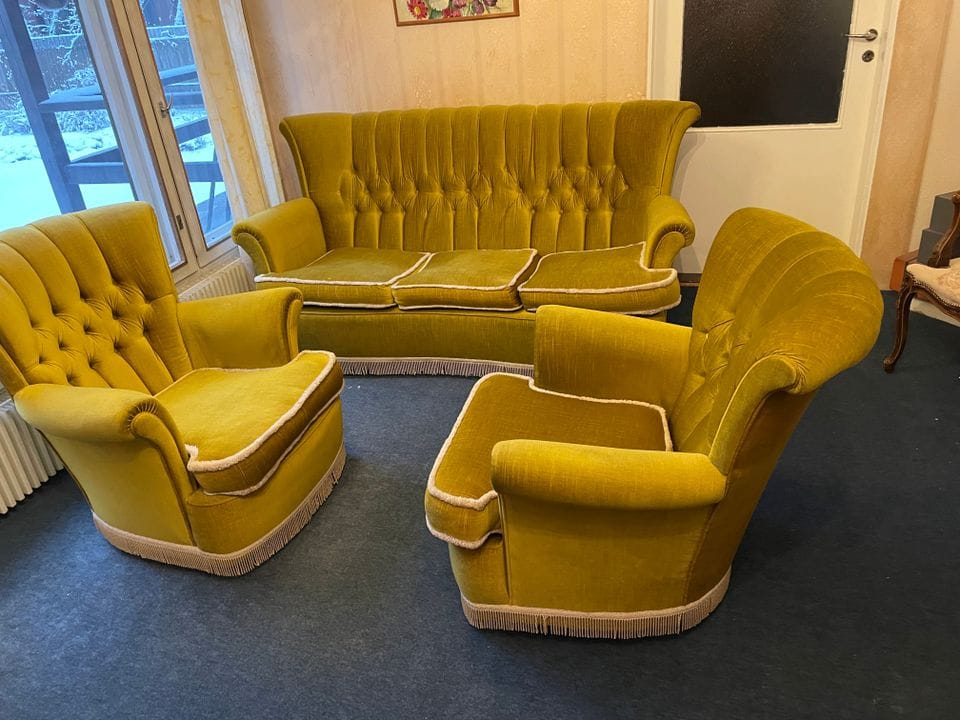 Vintage Green Living Room Sofa Set