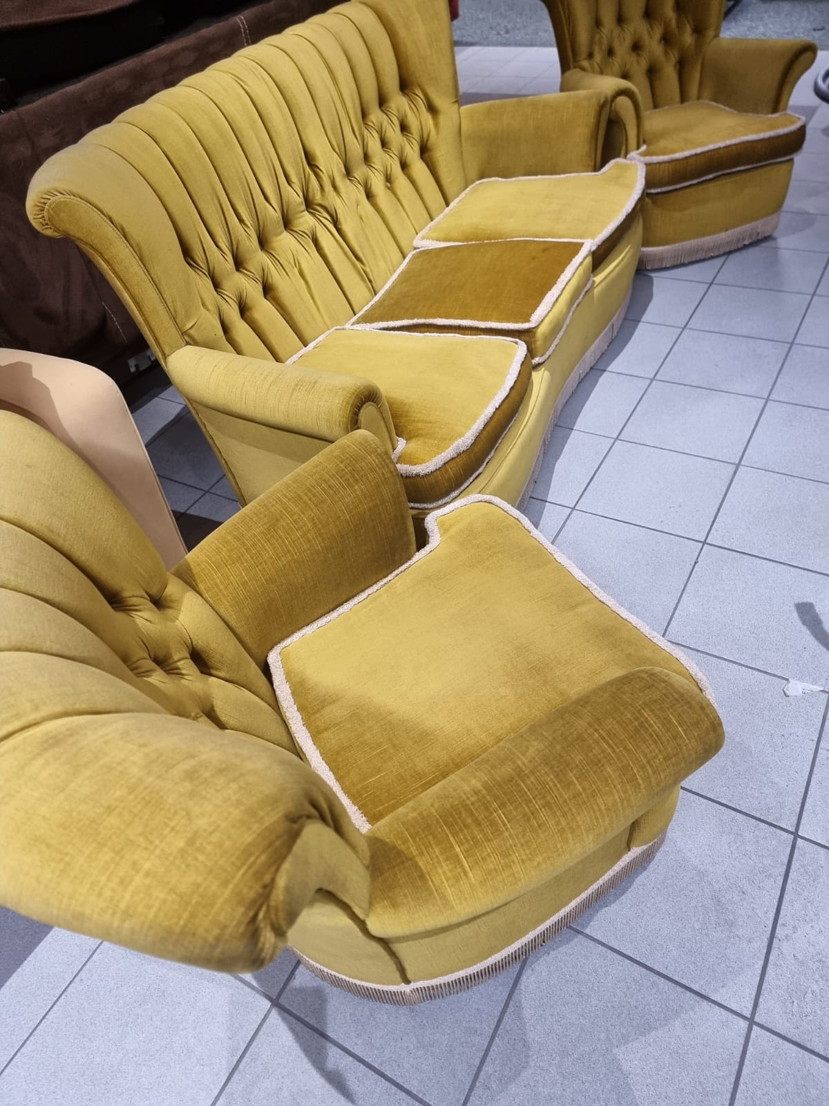 Vintage Green Living Room Sofa Set