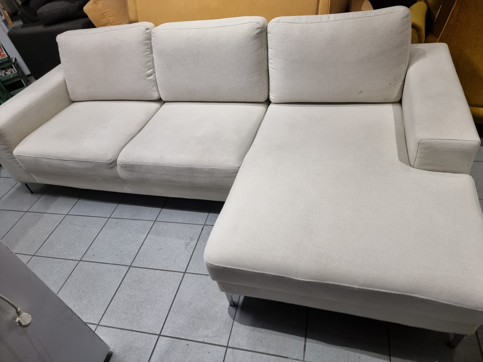 Large L-Shaped Sofa White