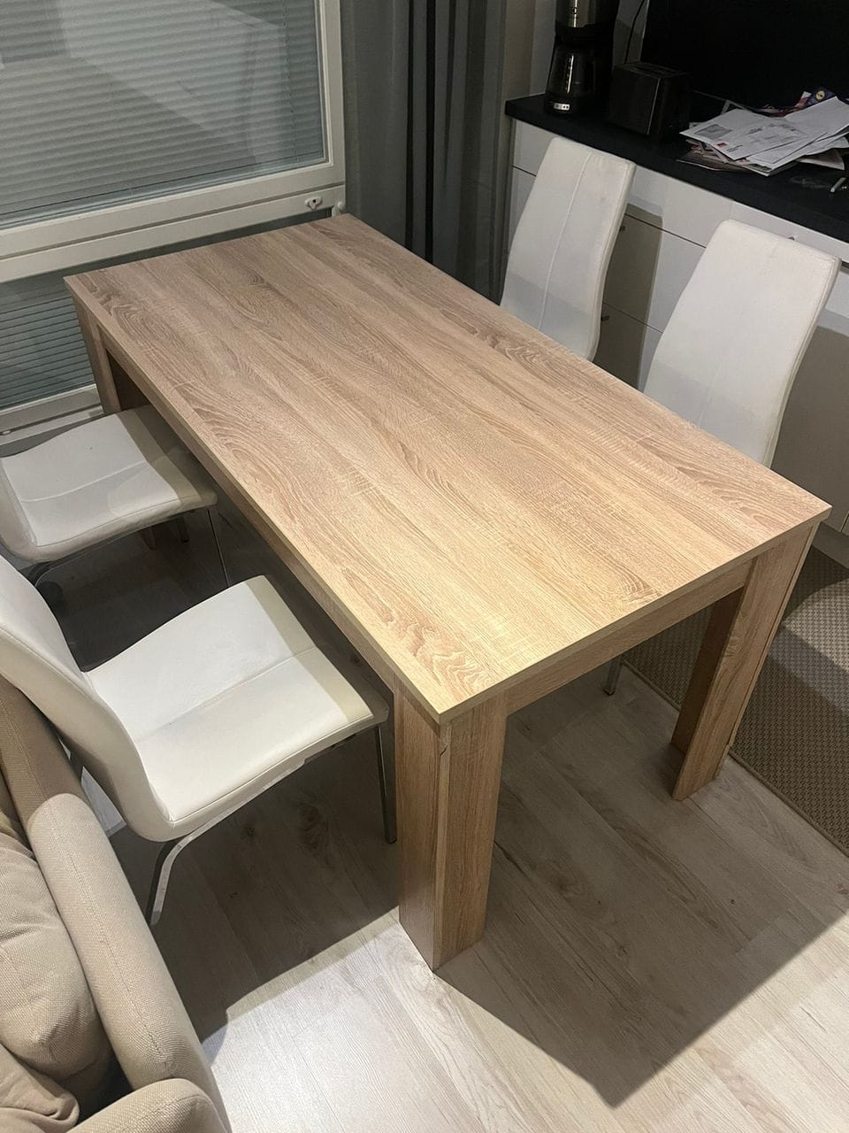 Wooden Dining Table with 4 Chairs