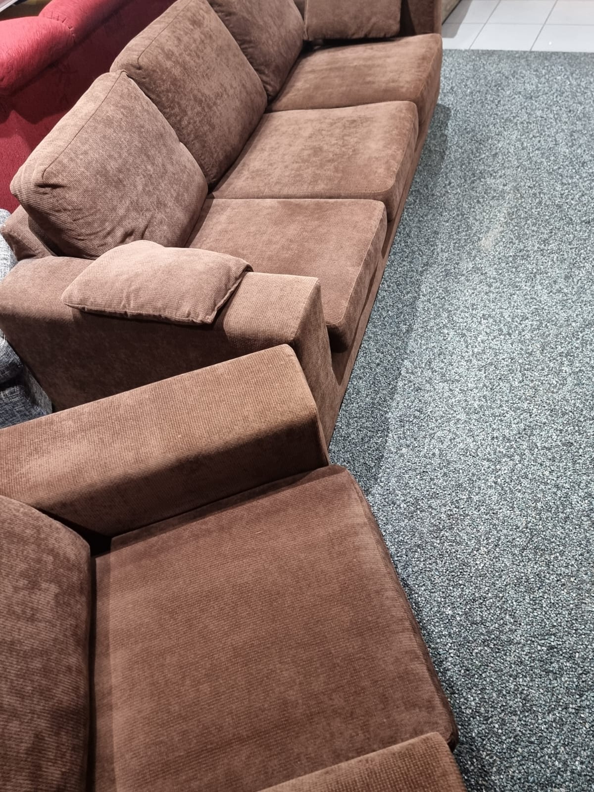 Brown Sectional Sofa 3+1 Seater