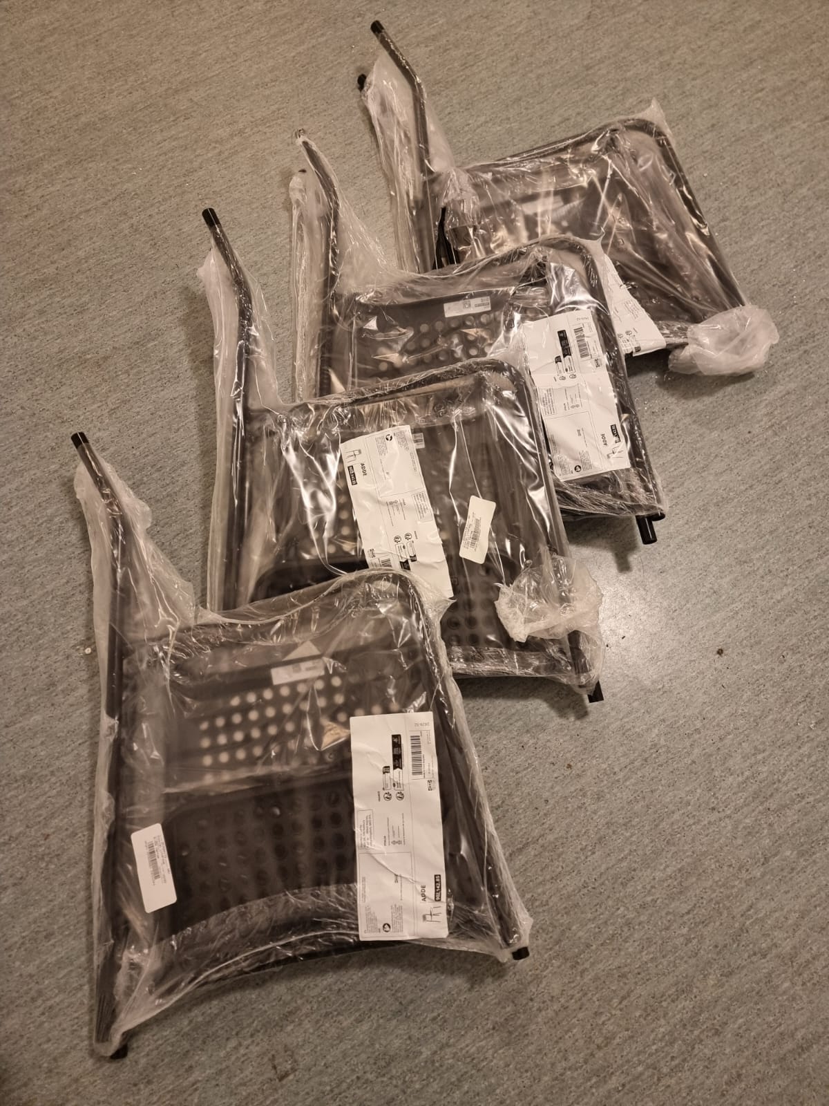 Set of 4 Black Metal Chairs