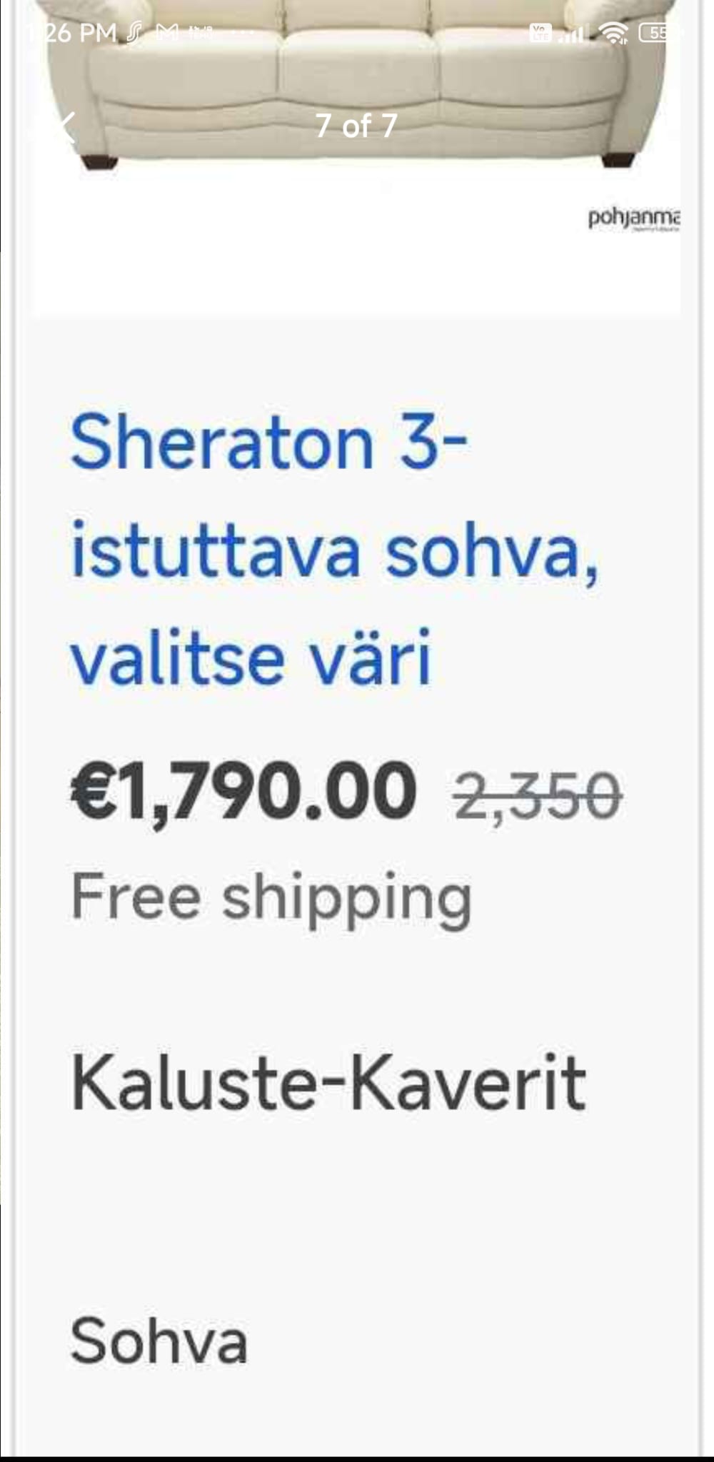 Three-Seater Sofa Pohjanmaan