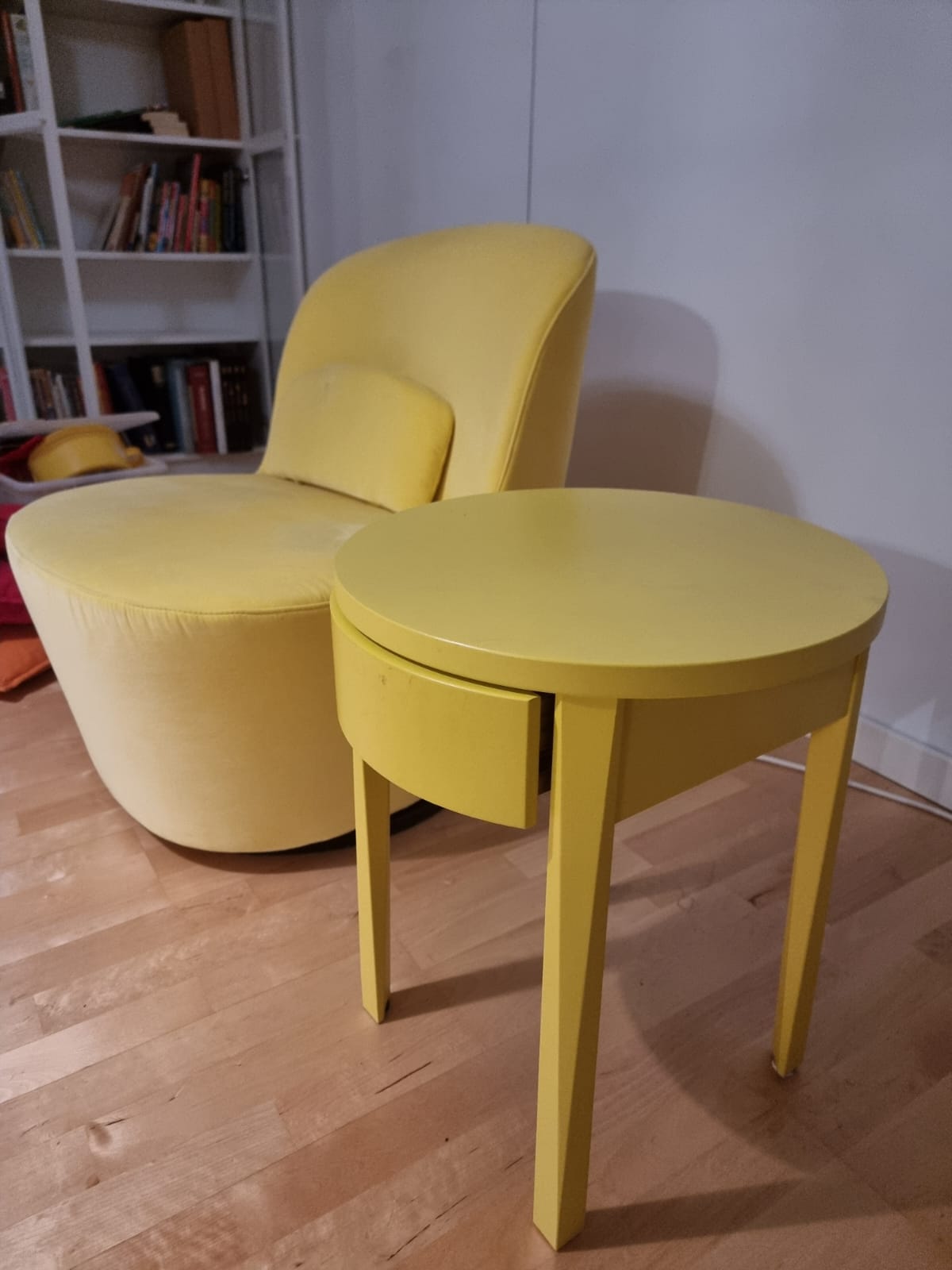 Yellow Chair and Side Table Set