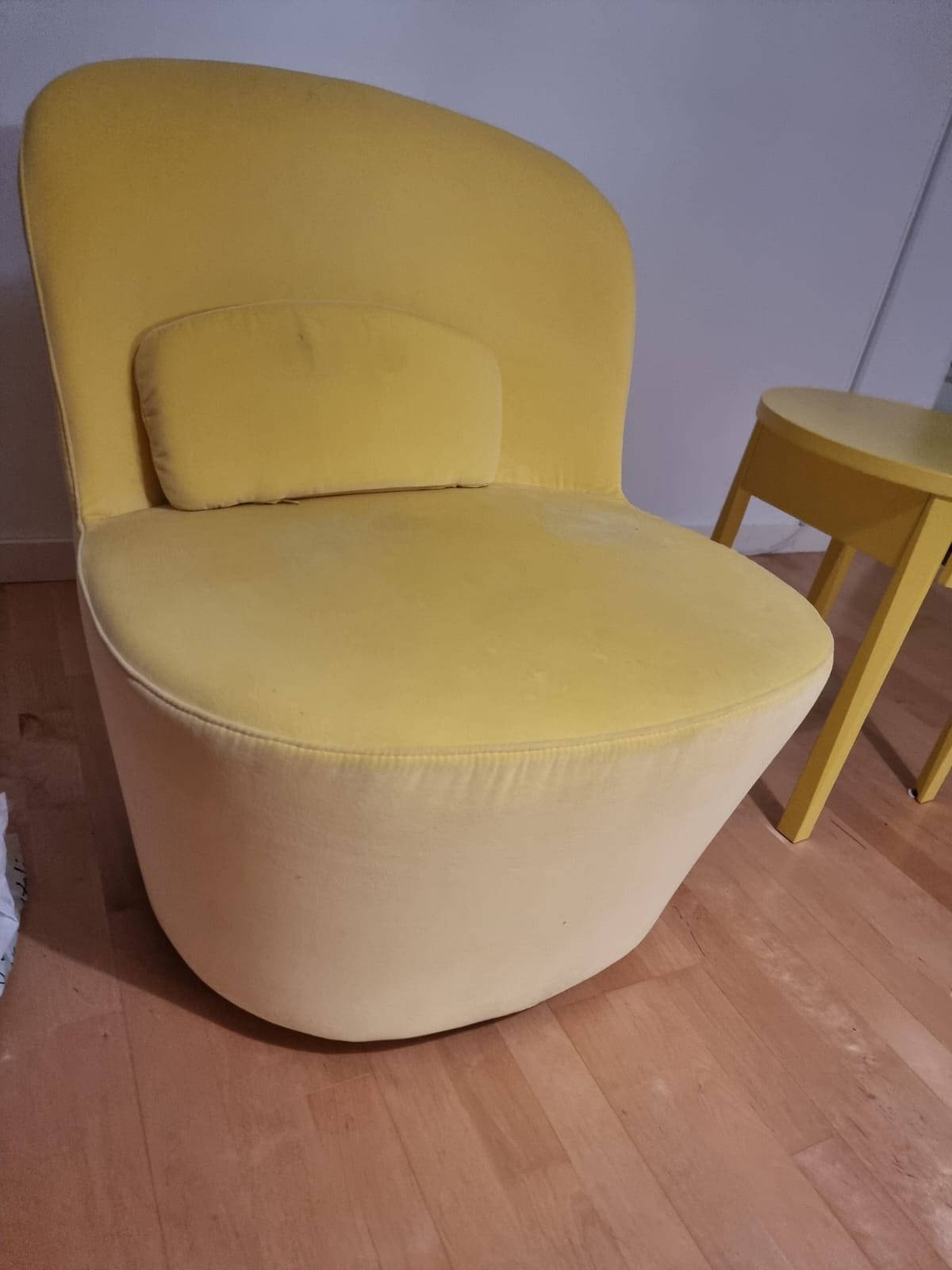 Yellow Chair and Side Table Set
