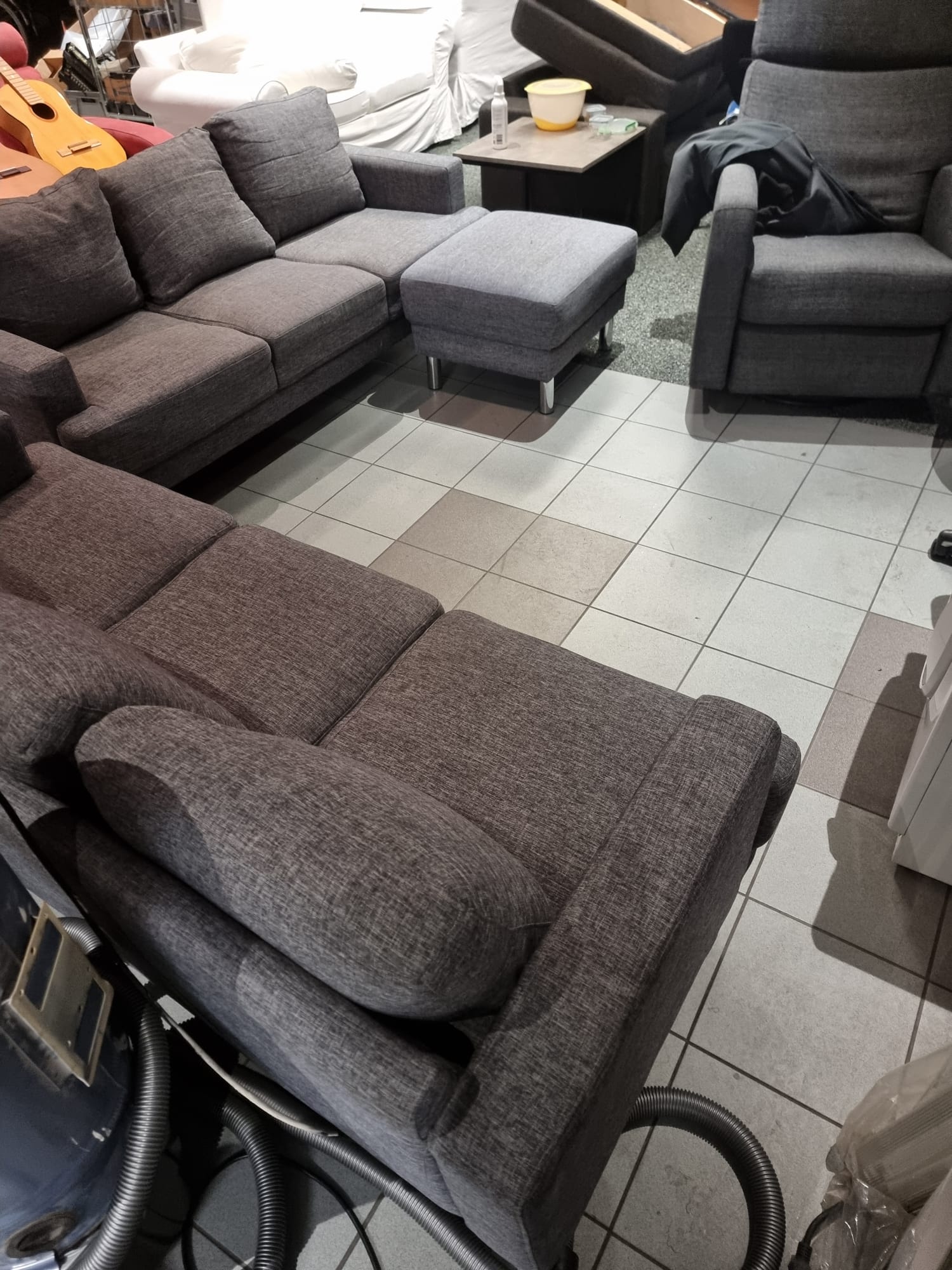 Modern Gray Sectional Sofa 3+3 with Deewani