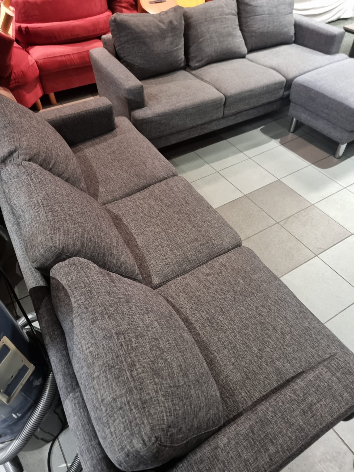 Modern Gray Sectional Sofa 3+3 with Deewani