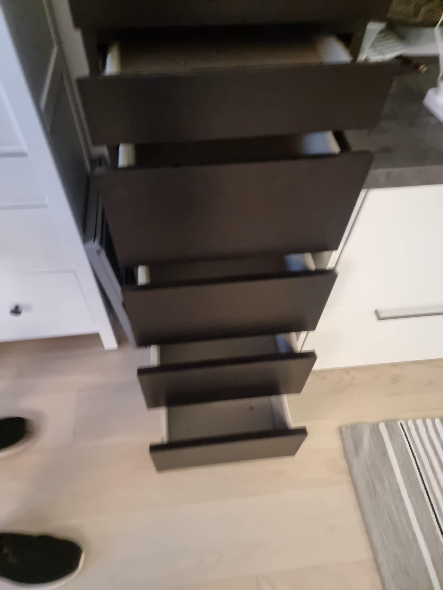 Tall Storage Drawer Unit with mirror on top