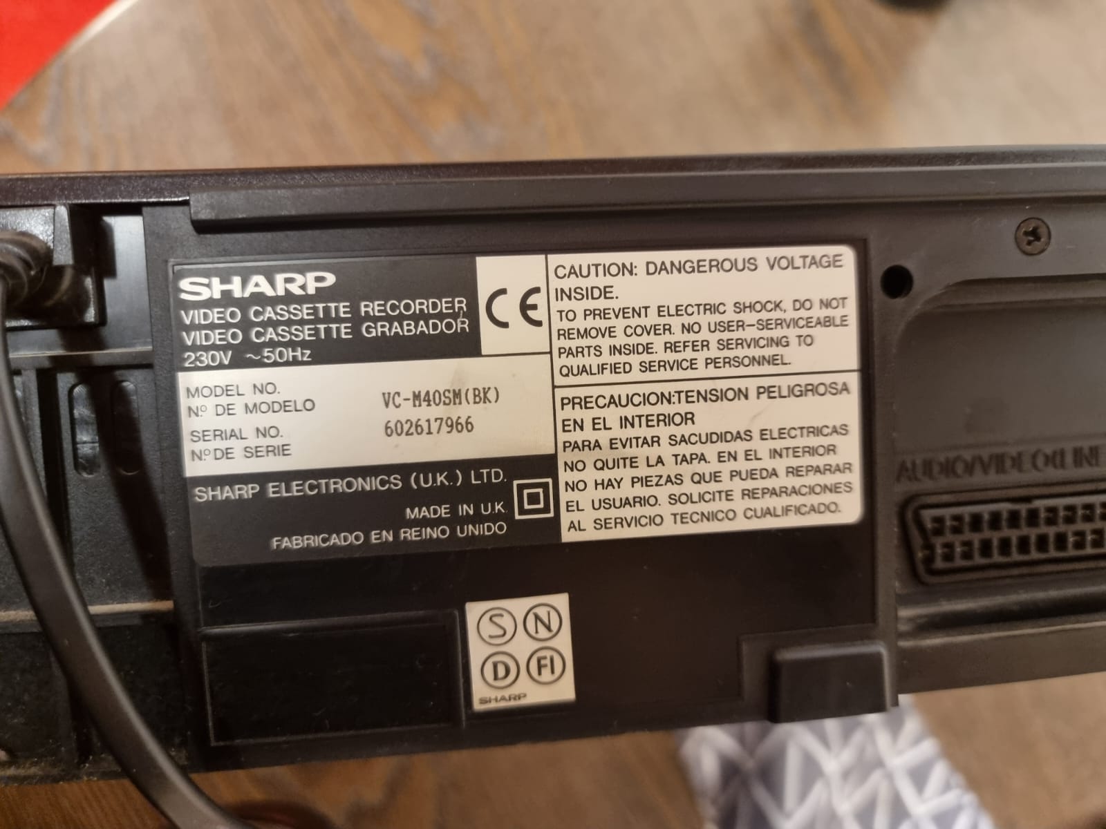 Sharp Video Cassette Recorder