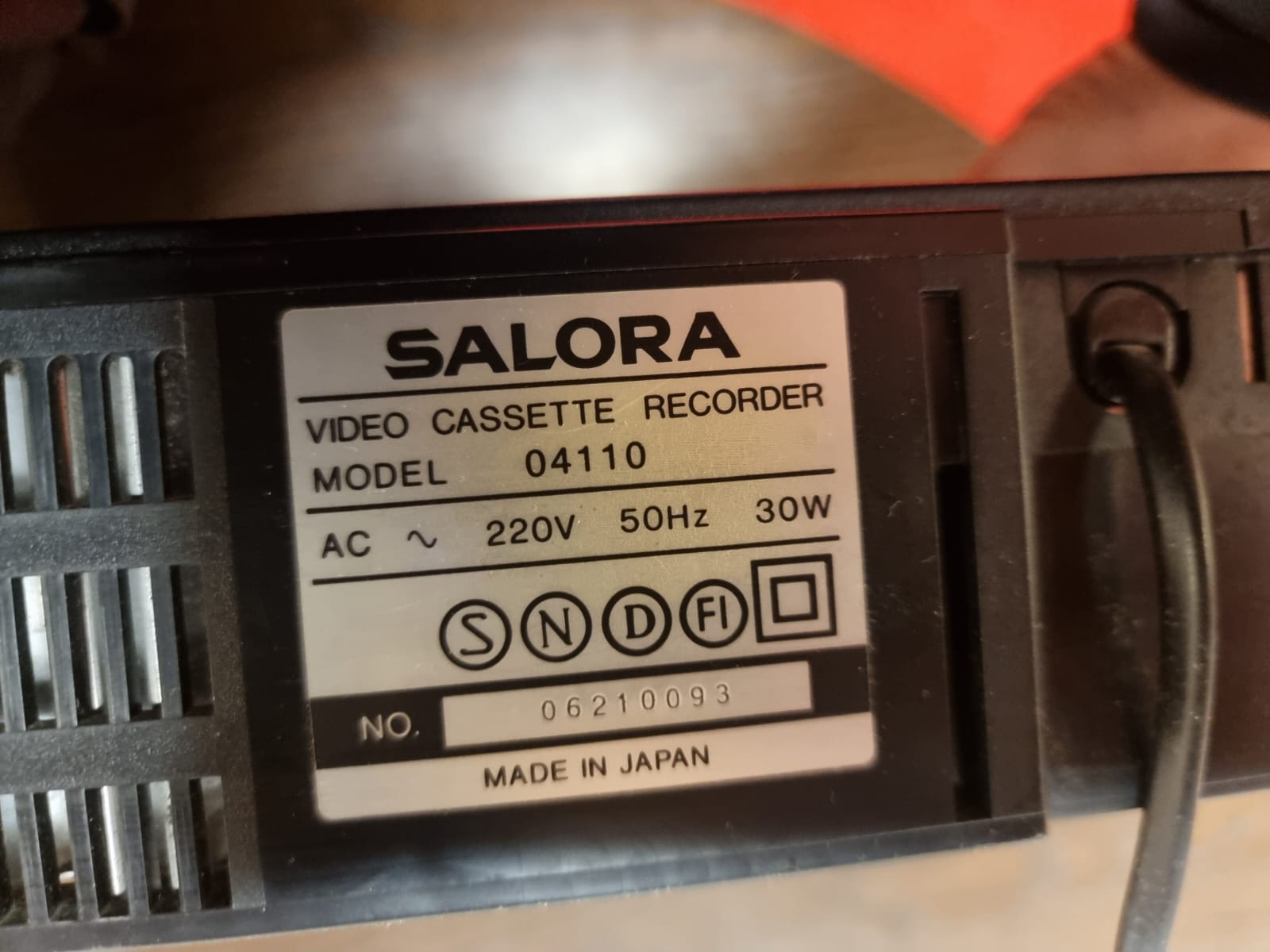 Salora Video Cassette Recorder