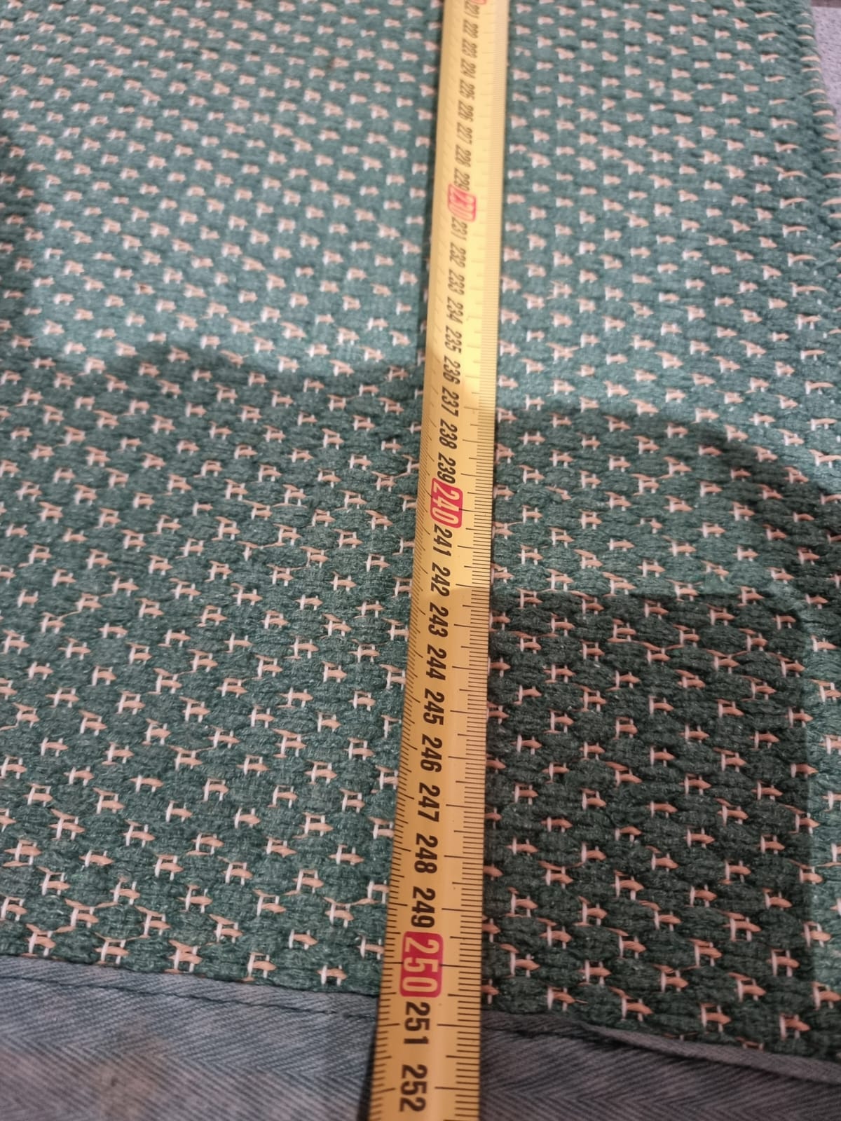 Handwoven Textile Fabric Green 250x85