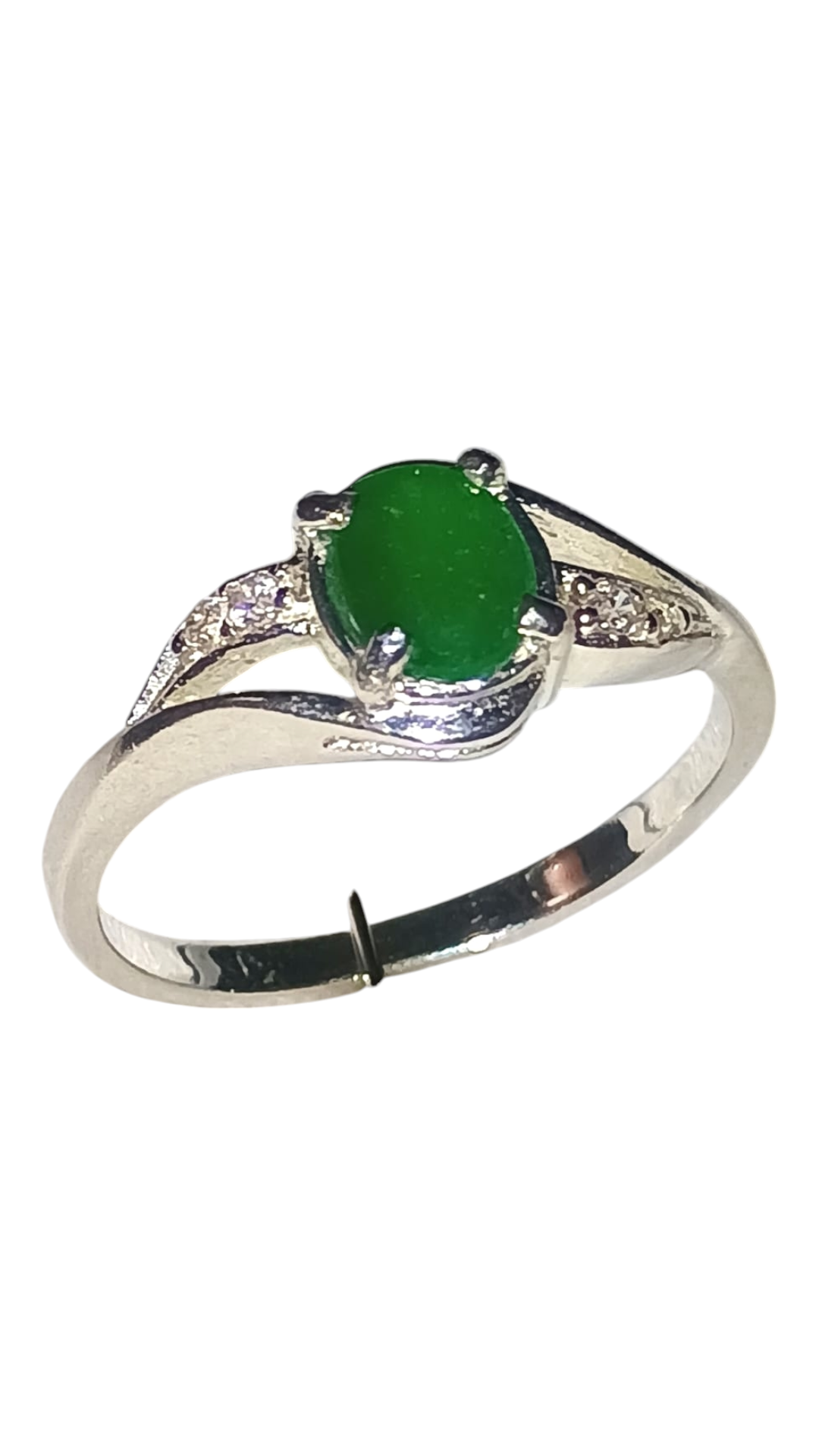 Anillo de Plata Ley 925 con Esmeralda Natural Color verde intenso