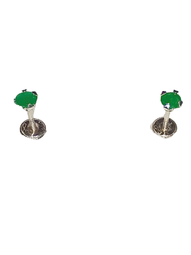 Pendientes en Plata Ley 925 con Esmeraldas Naturales (Topos/Topitos)