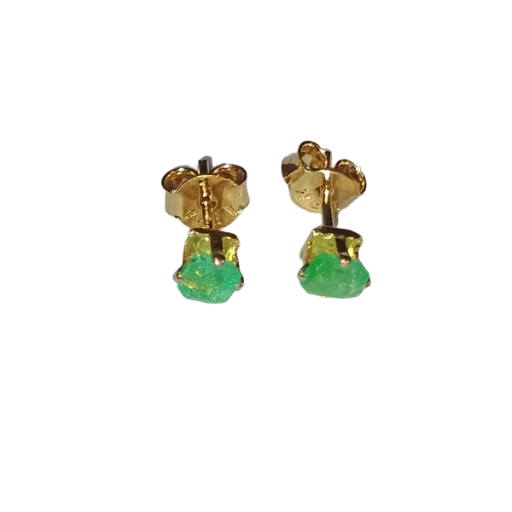 Pendientes de Oro Laminado 18k con Esmeraldas Naturales (Topos/Topitos)