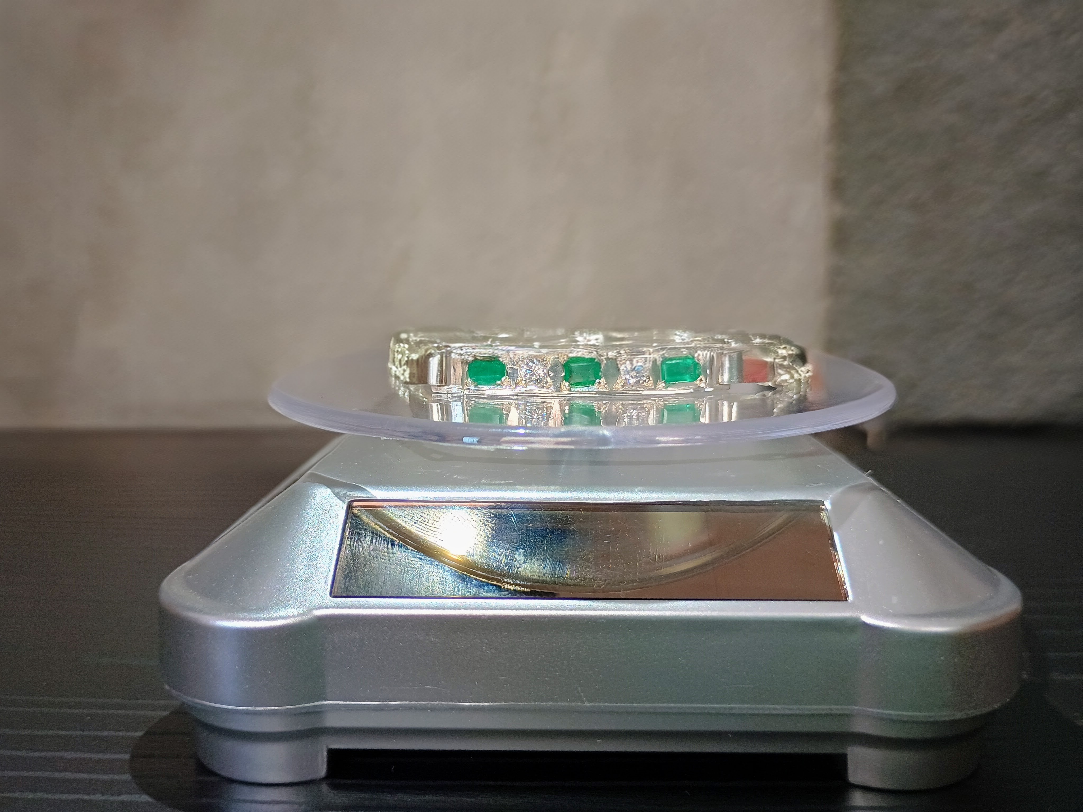 Pulsera de Plata Ley 950 con Esmeraldas Naturales y Zirconias