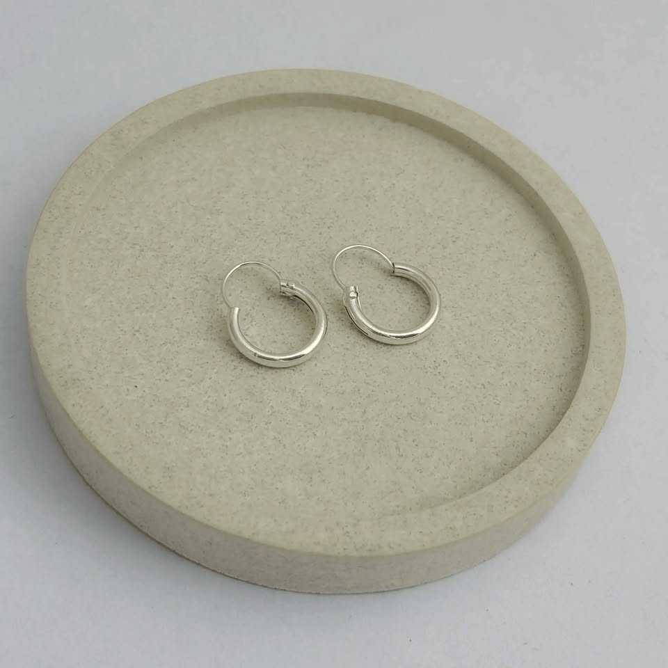 Candongas clasicas lisas plata 925