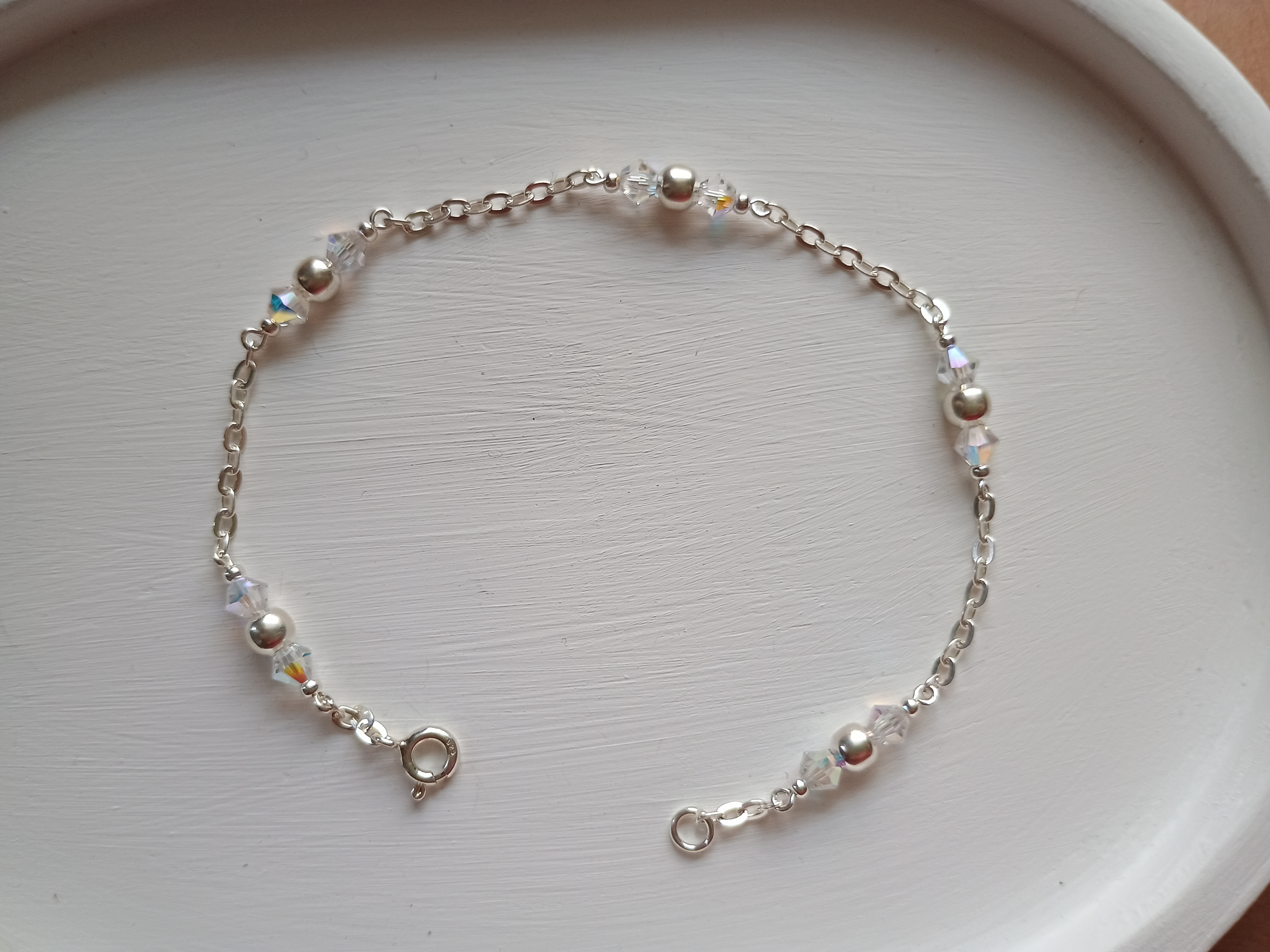Pulsera de plata con perlas